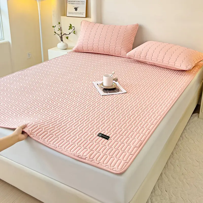 Cross-Border Waterproof Mattress Pad, Four-Season Bed Protector, Quilted Cotton Bed Sheet, Non-Slip Protective Pad, Bed Cover, Foreign Trade Wholesale