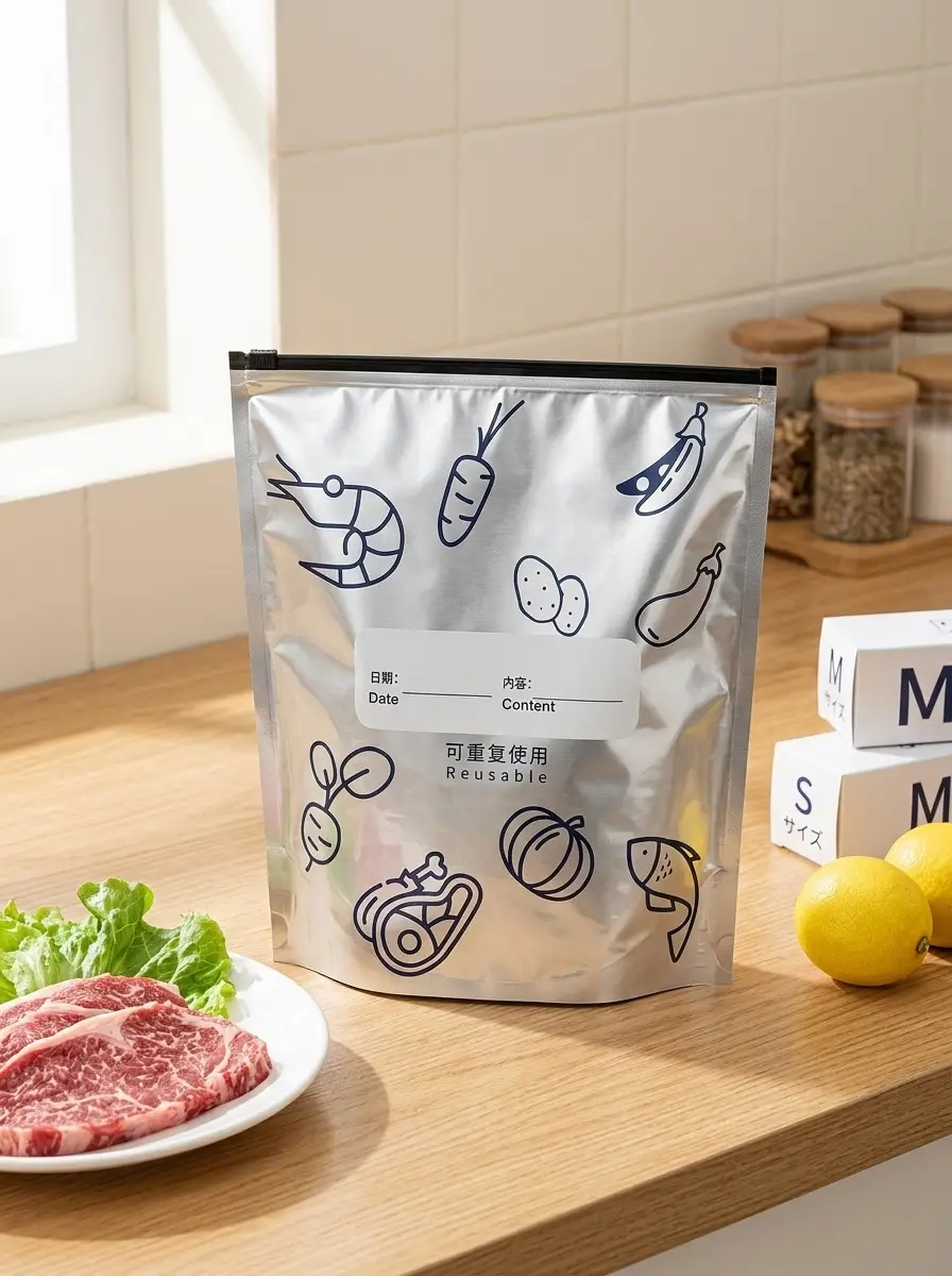Thickened Food-Grade Preservation Bags for Refrigerator Storage, Zippered Aluminum Foil Sealing Bags for Freezing and Portioning Meat — feature 13