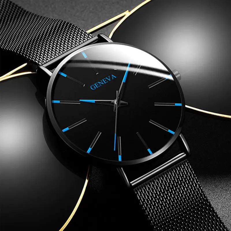 Foreign Trade E-Commerce Hot-Selling Quartz Watch with Alloy Mesh Strap, Casual and Fashionable Men's Watch, Business Men's Wristwatch Wholesale