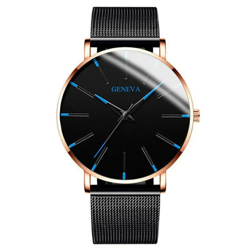 Foreign Trade E-Commerce Hot-Selling Quartz Watch with Alloy Mesh Strap, Casual and Fashionable Men's Watch, Business Men's Wristwatch Wholesale