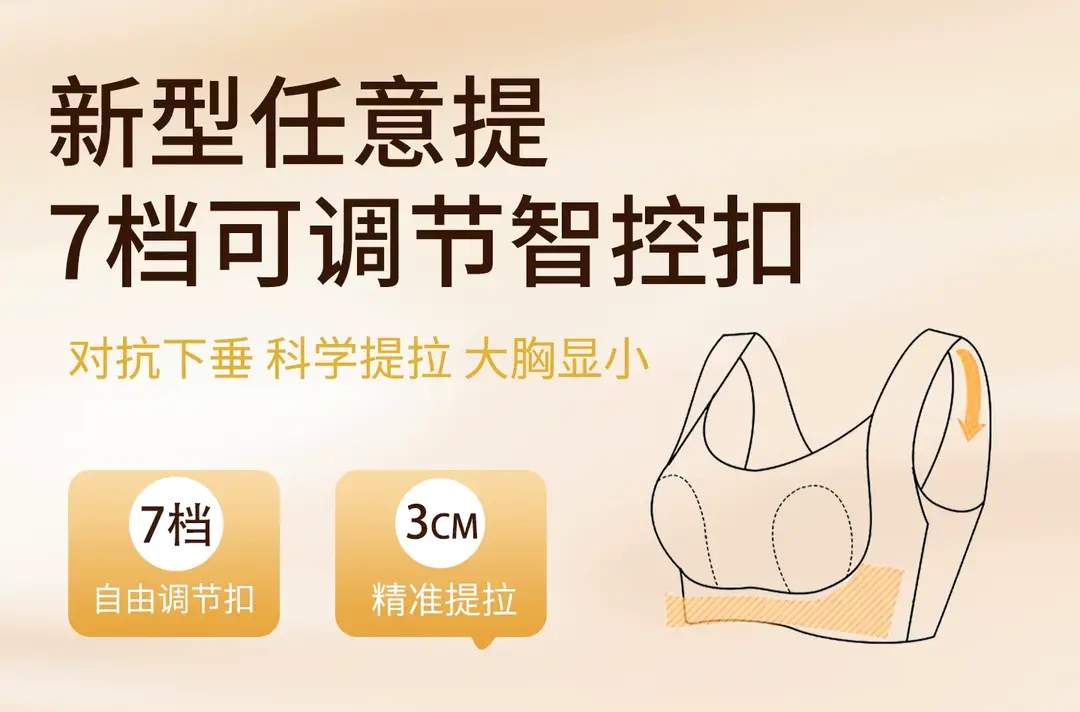 7-Level Adjustable Lift Bra for Women with Large Busts, Full Cup, Side Breast Reduction, Anti-Sagging, Seamless, Plus-Size Bra, Thin — feature 1