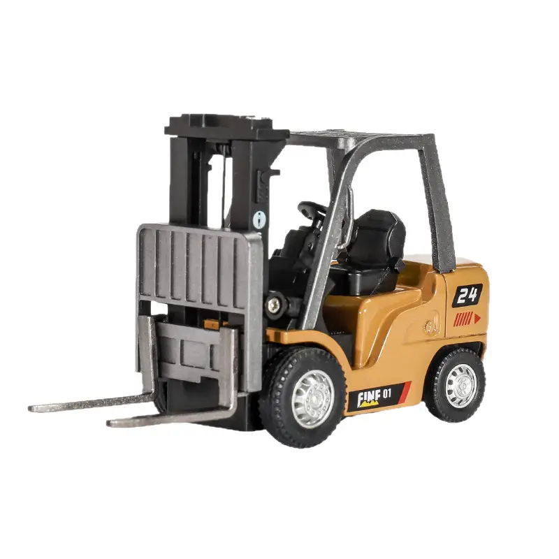 Cross-Border 1:64 Mini Alloy Forklift Remote Control Engineering Vehicle Model Toy with Adjustable Speed and Lift Function, Gift for Boys