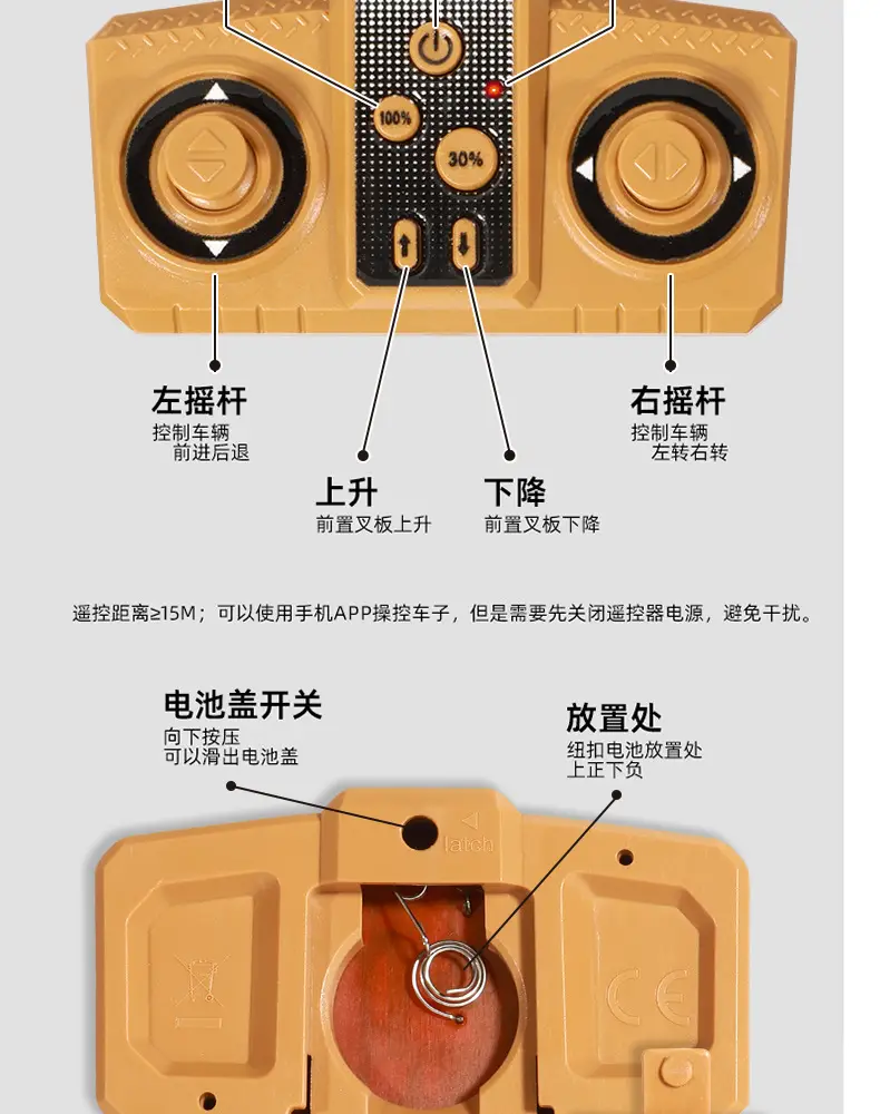 Cross-Border 1:64 Mini Alloy Forklift Remote Control Engineering Vehicle Model Toy with Adjustable Speed and Lift Function, Gift for Boys — feature 5