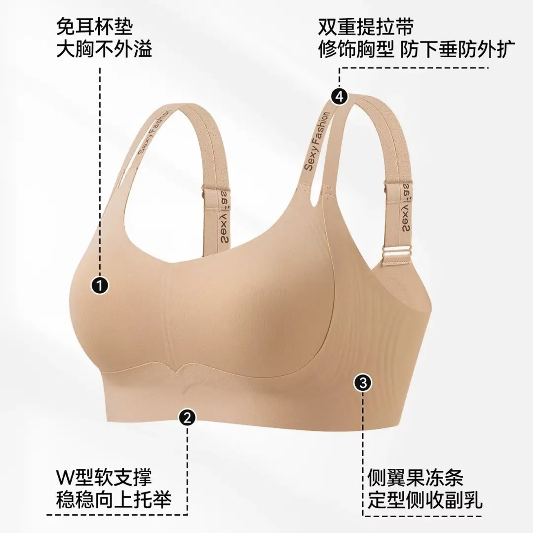 Large Bust Minimizing Bra for Women, Full Cup, Ultra-Thin, Cool and Breathable, Seamless, Wireless, Soft Support, Plus Size Bra