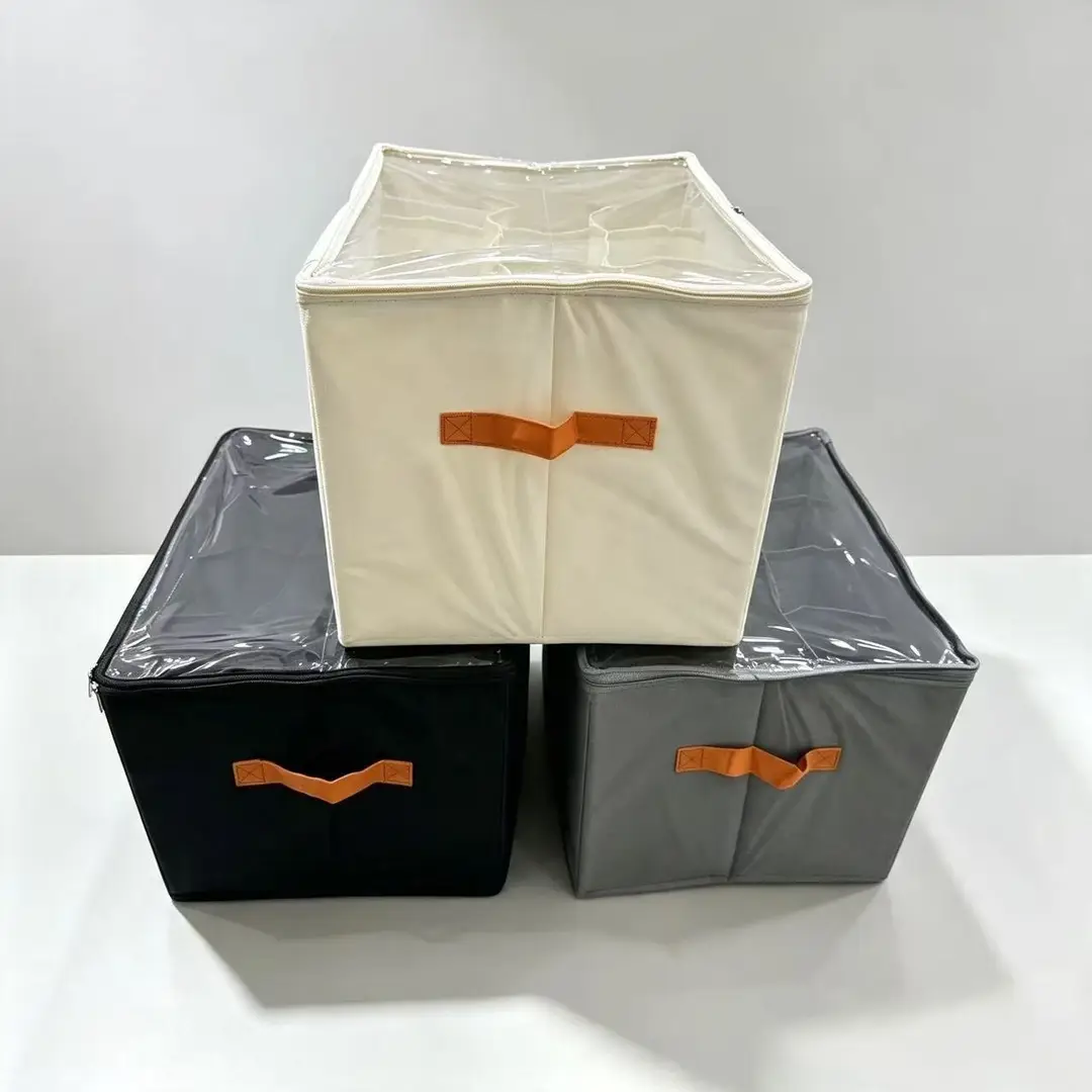 New Oxford Cloth Shoe Storage Box, Foldable Zipper Compartment Organizer, Dust-Proof Storage Helper for Home Bedroom