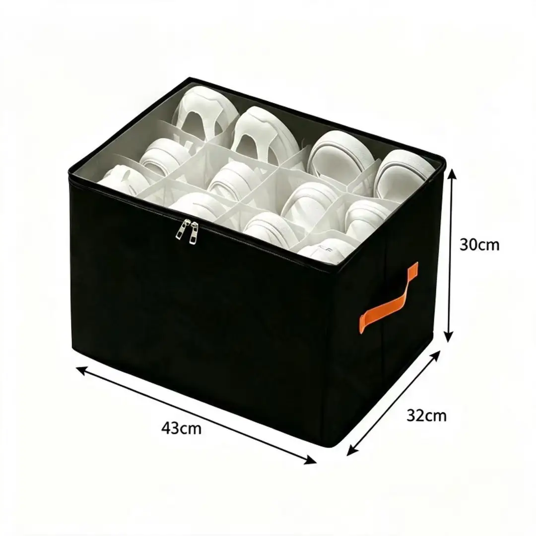 New Oxford Cloth Shoe Storage Box, Foldable Zipper Compartment Organizer, Dust-Proof Storage Helper for Home Bedroom — feature 7