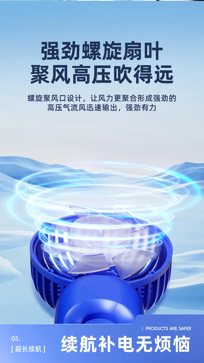 Handheld Fan, Portable Charging Mini Cartoon Desktop Fan with Strong Wind, Long Battery Life, Cooling, USB Charging Small Fan — feature 6