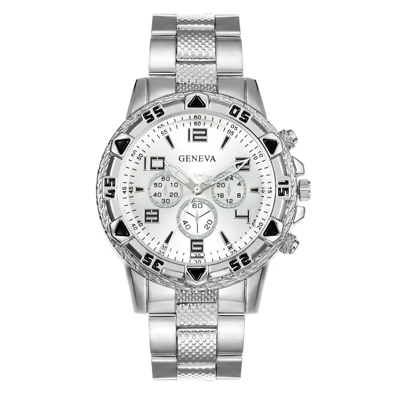 Cross-Border E-Commerce Hot-Selling Men's Steel Band Watch Factory Wholesale Fake Three-Eye Business Quartz Watch Men's Wristwatch — feature 10