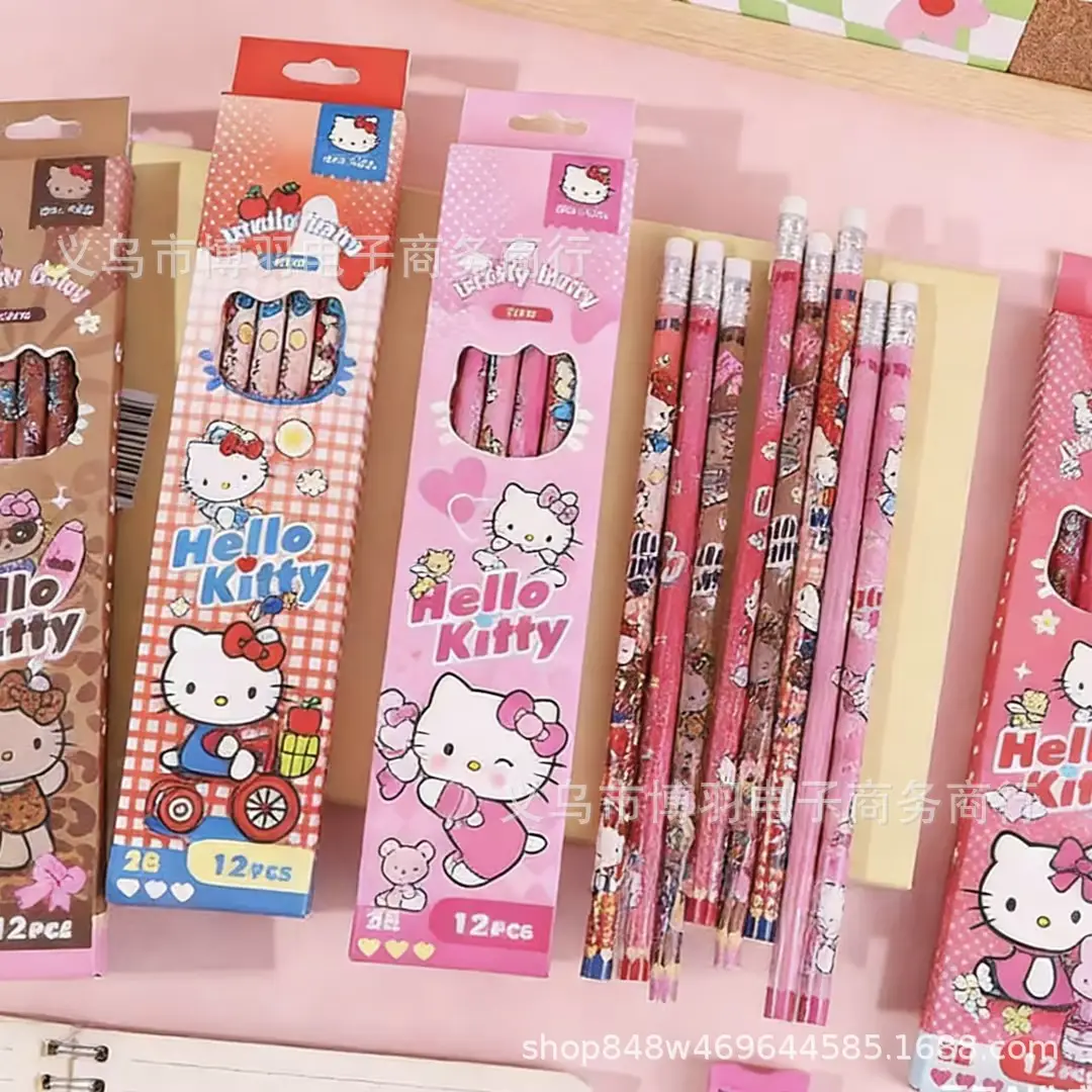 New Hello Kitty 2B Pencils, Cute and Adorable, Popular on Instagram, Boxed Pencils for Children and Students.