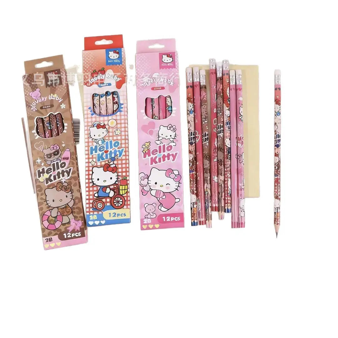 New Hello Kitty 2B Pencils, Cute and Adorable, Popular on Instagram, Boxed Pencils for Children and Students.