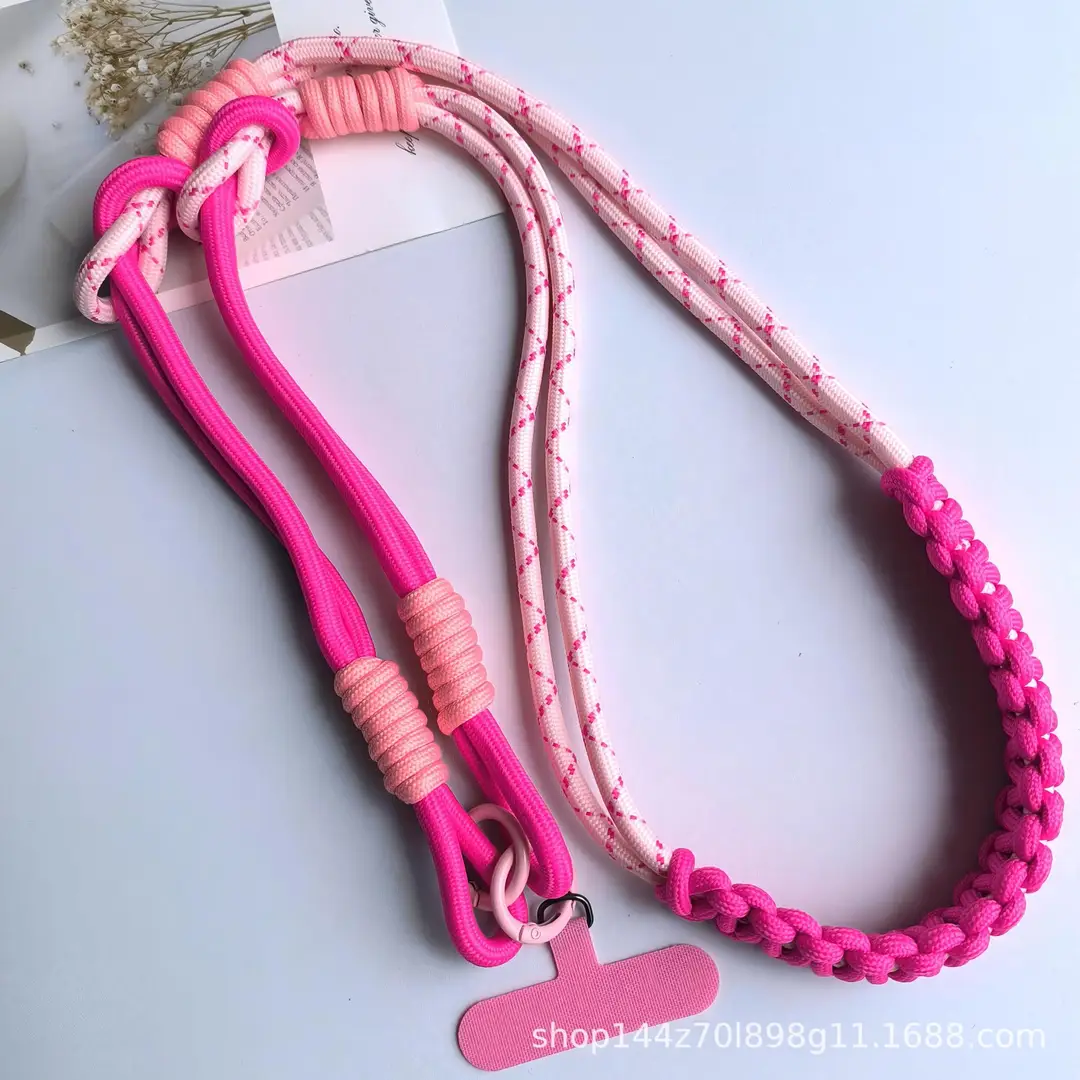 Cross-Border Color-Blocked Long Phone Lanyard, Woven Long Strap for Hanging Around the Neck, Crossbody Wearable Phone Strap, Shoulder Bag Strap, Durable and Stylish — feature 11