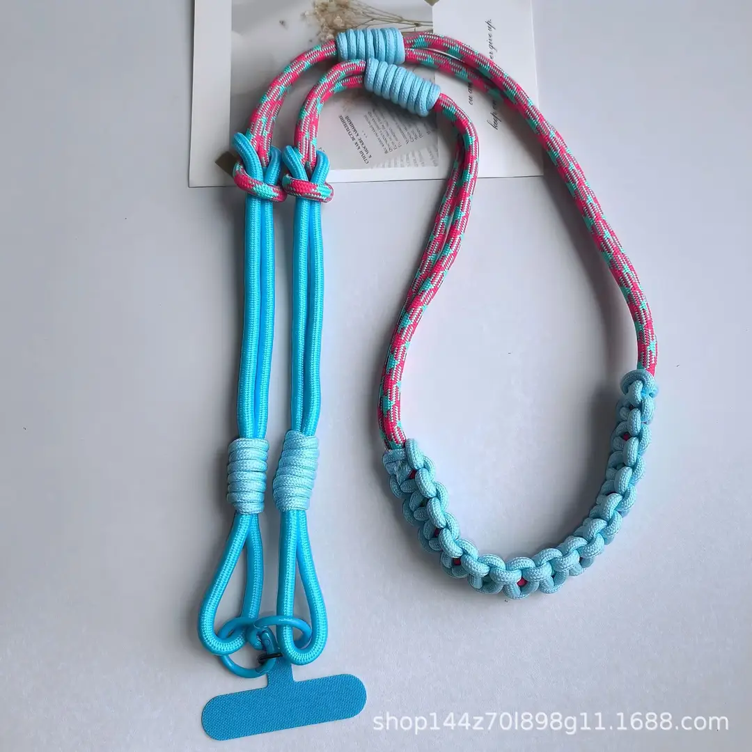 Cross-Border Color-Blocked Long Phone Lanyard, Woven Long Strap for Hanging Around the Neck, Crossbody Wearable Phone Strap, Shoulder Bag Strap, Durable and Stylish — feature 12