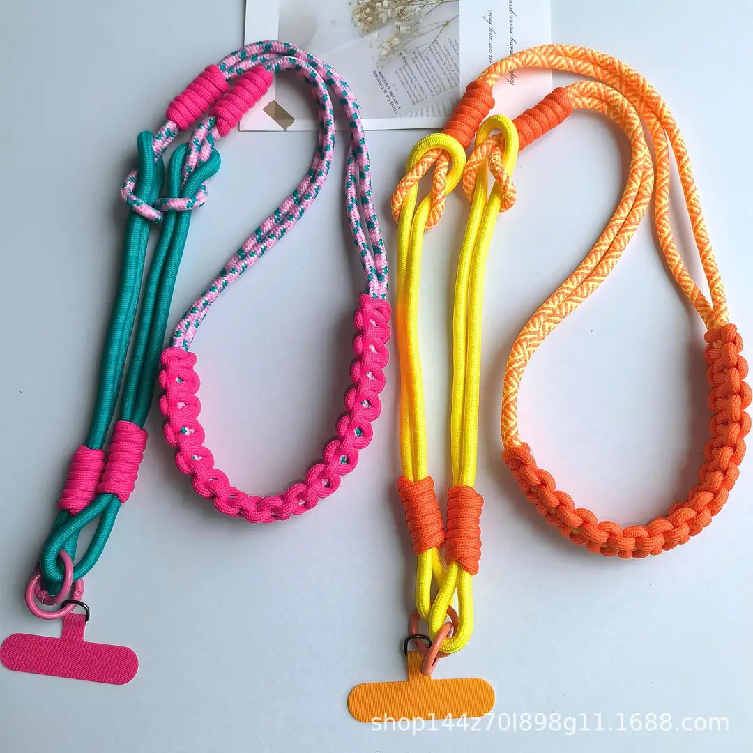 Cross-Border Color-Blocked Long Phone Lanyard, Woven Long Strap for Hanging Around the Neck, Crossbody Wearable Phone Strap, Shoulder Bag Strap, Durable and Stylish — feature 8