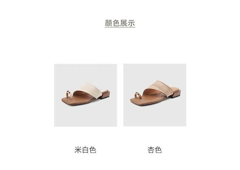 Handmade Straw-Woven Retro Vacation Style 2025 Summer One-Strap Thong Beach Half-Slipper Self-Made Woven Sandals for Women — feature 5