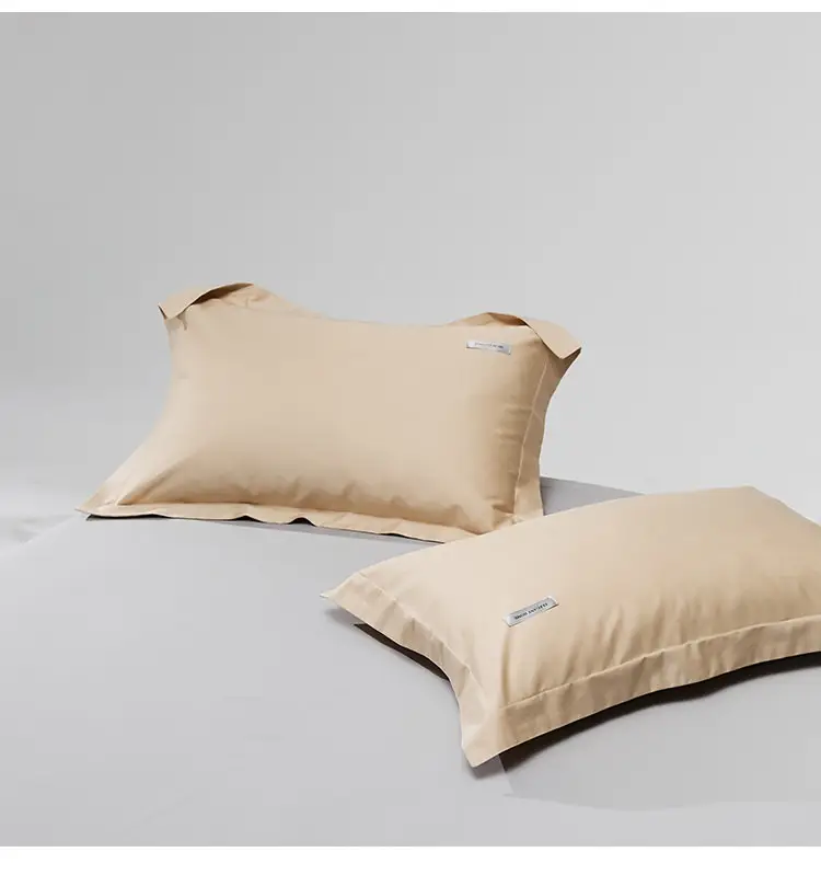 100 High-Thread-Count Long-Staple Cotton Fitted Sheet, Single Piece, Solid Color, Satin Pure Cotton Bed Cover, Three or Four Piece Set, Mattress Protector — feature 32