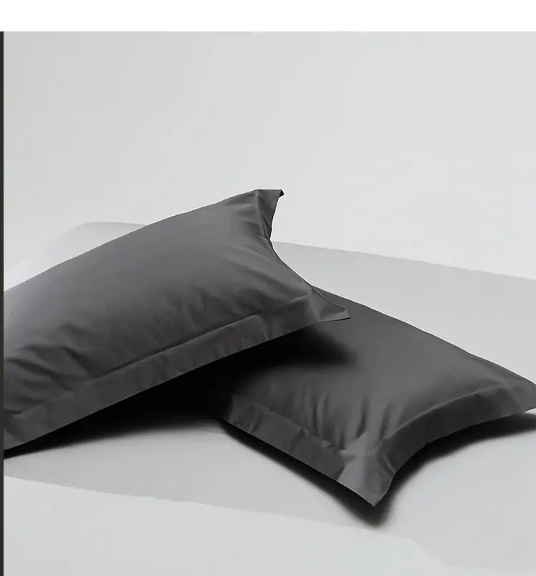 100 High-Thread-Count Long-Staple Cotton Fitted Sheet, Single Piece, Solid Color, Satin Pure Cotton Bed Cover, Three or Four Piece Set, Mattress Protector — feature 6