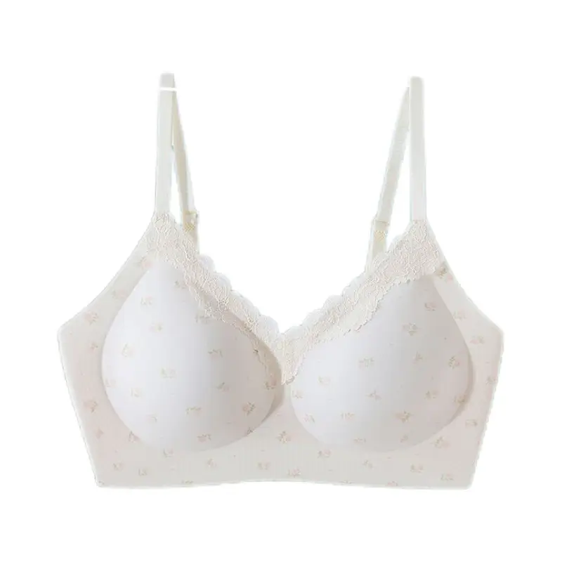 Girls' Bras for the Developmental Period, High School and College Students' Seamless Underwear, Small Chest Gathering, Comfortable, Wire-Free, Anti-Sagging Bra