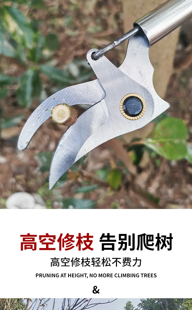 Stainless Steel Pruning Shears for High-Altitude Branch Trimming, Specialized Scissors for Landscaping, Gardens, and Fruit Tree Branches, High Branch Shears for Wholesale — feature 9