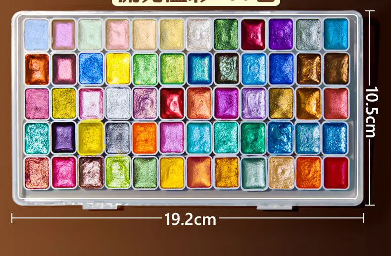 Mali Pearlescent Watercolor Paint for Nail Art, Gold Powder for Thangka Gold Painting, Dunhuang Solid Watercolor 24 Colors — feature 17