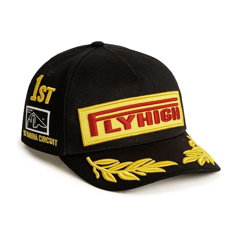 Madden Workwear American Style F1 Hat Champion Embroidery Flat Brim Baseball Cap Black Large Head Circumference Men's Spring Cap - Image 6