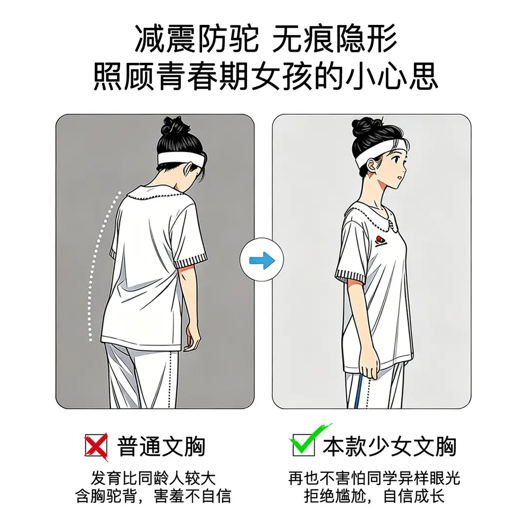 Developmental Period Underwear for Junior High School Girls, Girls' Bras for 12-16 Years Old, Middle School Students' Sports Vests, High School Students' Bras