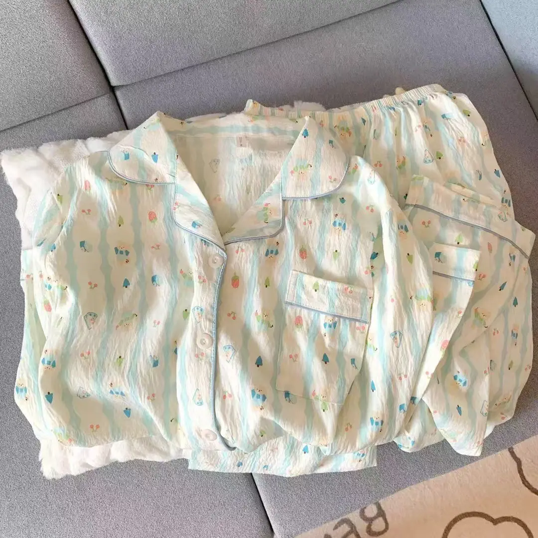Dopamine Cloud Cotton Pajamas Boys and Girls Set Children's Long Sleeve Spring and Autumn Sweet Home Clothes Set Children's Clothing