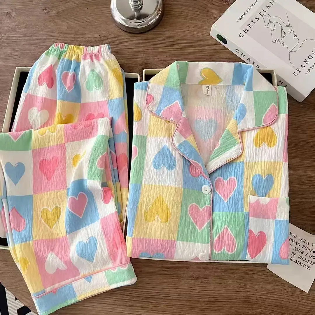 Dopamine Cloud Cotton Pajamas Boys and Girls Set Children's Long Sleeve Spring and Autumn Sweet Home Clothes Set Children's Clothing