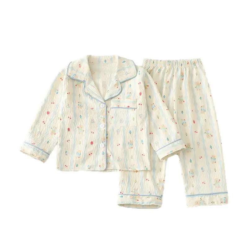 Dopamine Cloud Cotton Pajamas Boys and Girls Set Children's Long Sleeve Spring and Autumn Sweet Home Clothes Set Children's Clothing