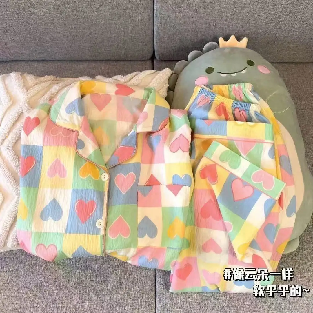 Dopamine Cloud Cotton Pajamas Boys and Girls Set Children's Long Sleeve Spring and Autumn Sweet Home Clothes Set Children's Clothing — feature 1
