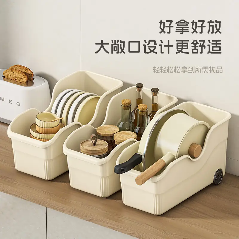 Cabinet Storage Box with Wheels, Gap Filler for Miscellaneous Items, Snack Storage Box, Large Capacity Multifunctional Kitchen Storage Box for Home Use