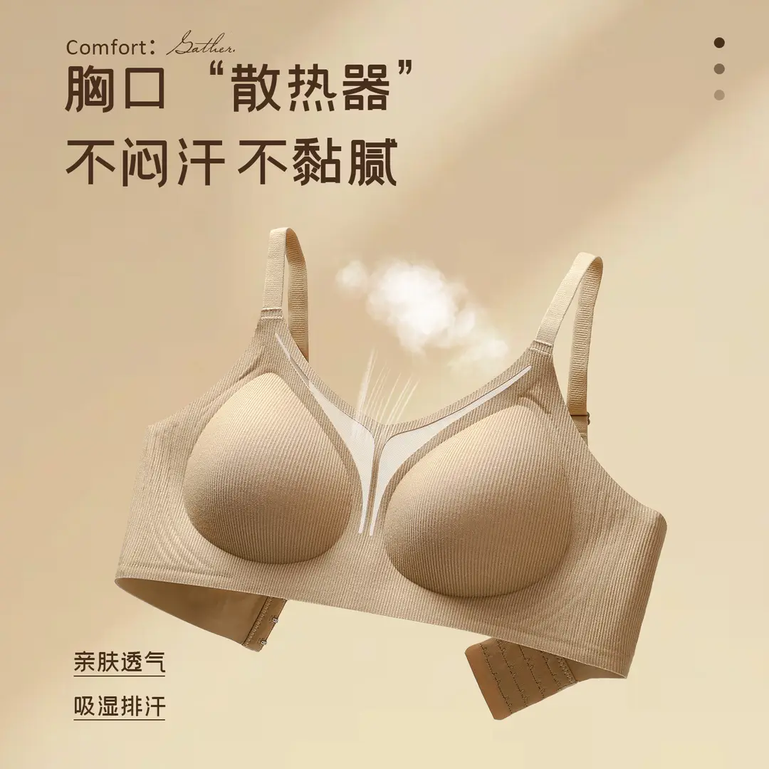 Jelly Soft Support Skin-Friendly Breathable Underwear for Women, Lift and Gather Effect, Soft Seamless Bra with Side Breast Support, Wireless Support Bra