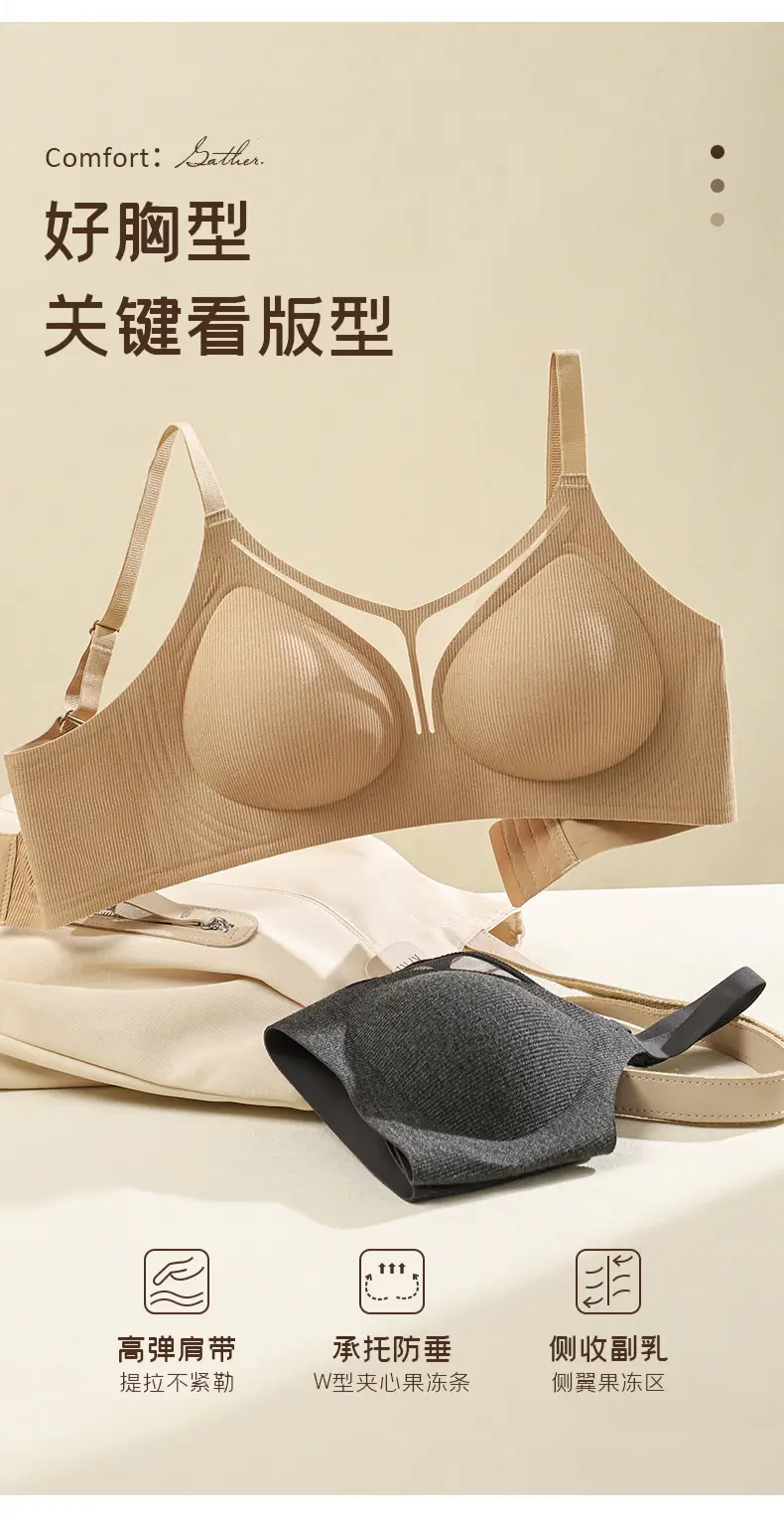 Jelly Soft Support Skin-Friendly Breathable Underwear for Women, Lift and Gather Effect, Soft Seamless Bra with Side Breast Support, Wireless Support Bra — feature 3