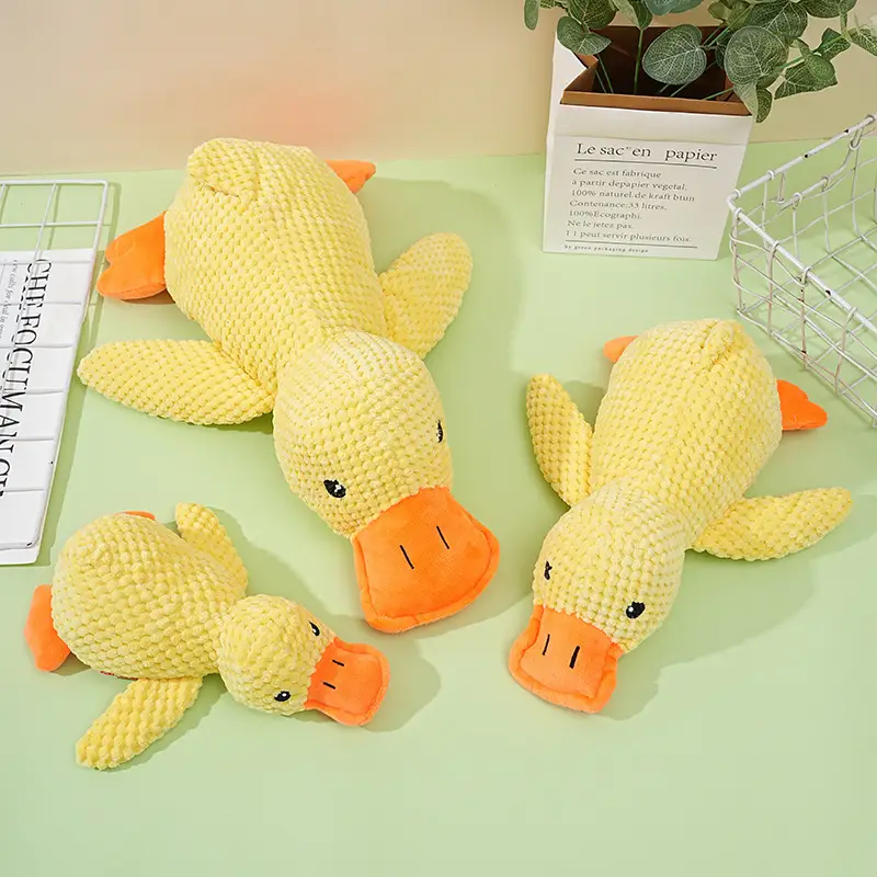 Dog Toy Plush Sleeping Companion Little Yellow Duck, Bite-Resistant, Teeth-Grinding, Sound-Making, Boredom-Relief Gadget, Cat Pet Toy, Assault Duck — feature 2