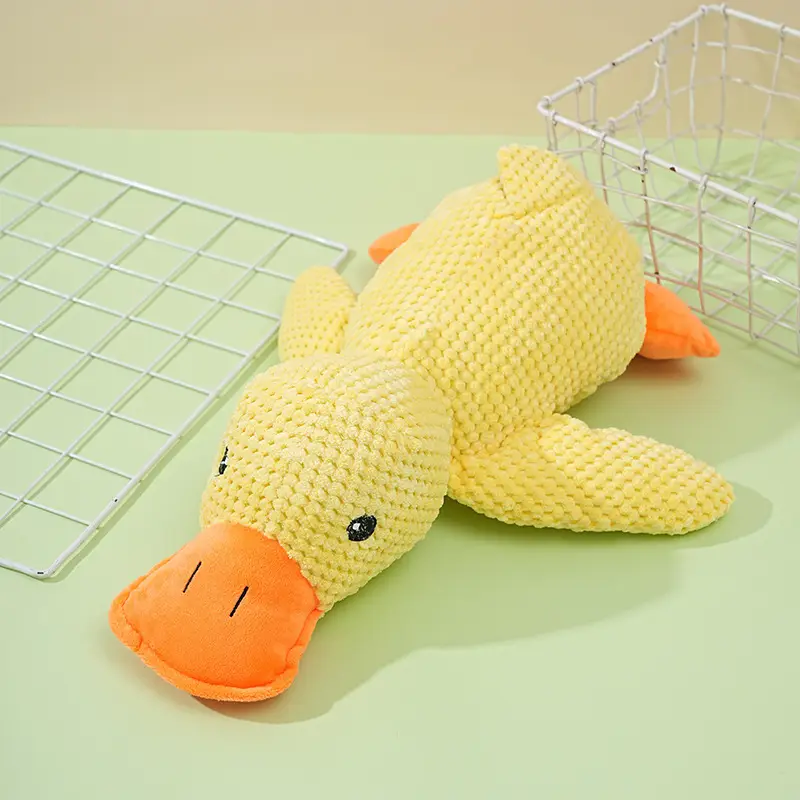 Dog Toy Plush Sleeping Companion Little Yellow Duck, Bite-Resistant, Teeth-Grinding, Sound-Making, Boredom-Relief Gadget, Cat Pet Toy, Assault Duck — feature 6