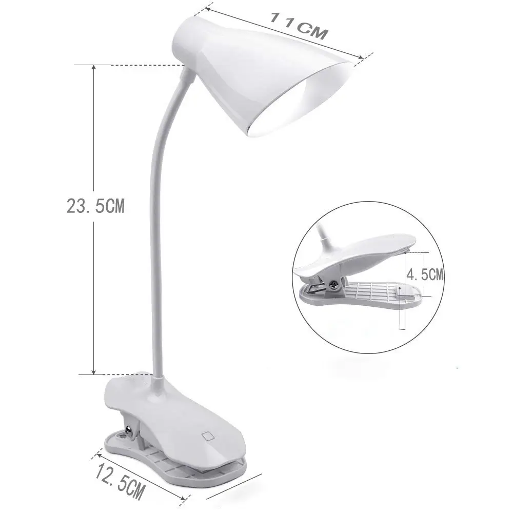 Dormitory Clip-On Eye Protection Lamp Work Study Desk Lamp Led Table Lamp USB Charging Bedroom Bedside Night Light Nightstand Lamp