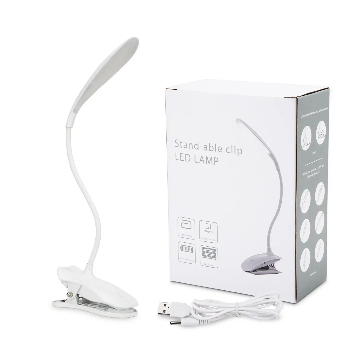 Dormitory Clip-On Eye Protection Lamp Work Study Desk Lamp Led Table Lamp USB Charging Bedroom Bedside Night Light Nightstand Lamp