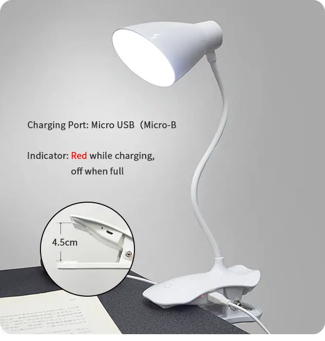 Dormitory Clip-On Eye Protection Lamp Work Study Desk Lamp Led Table Lamp USB Charging Bedroom Bedside Night Light Nightstand Lamp — feature 4