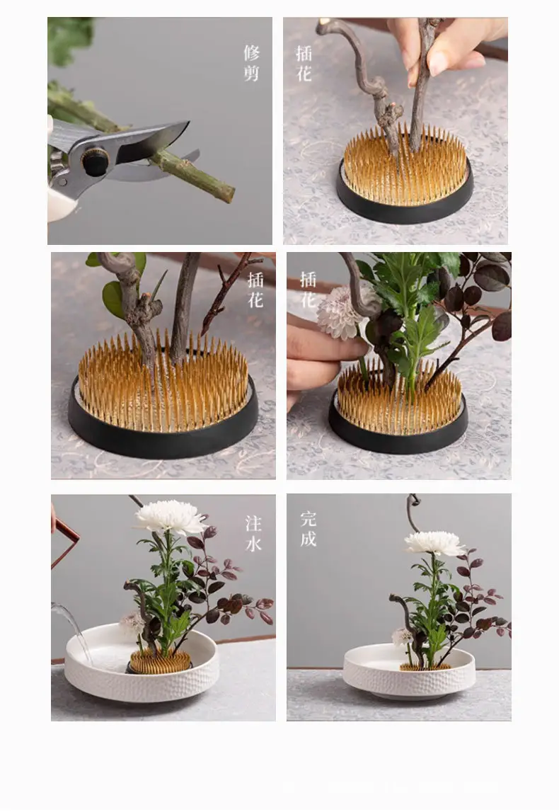 Japanese-Style Stainless Steel Kenzan Flower Arranging Tool Plant Fixing Base Chinese-Style Floral Tool Plant Holder — feature 6