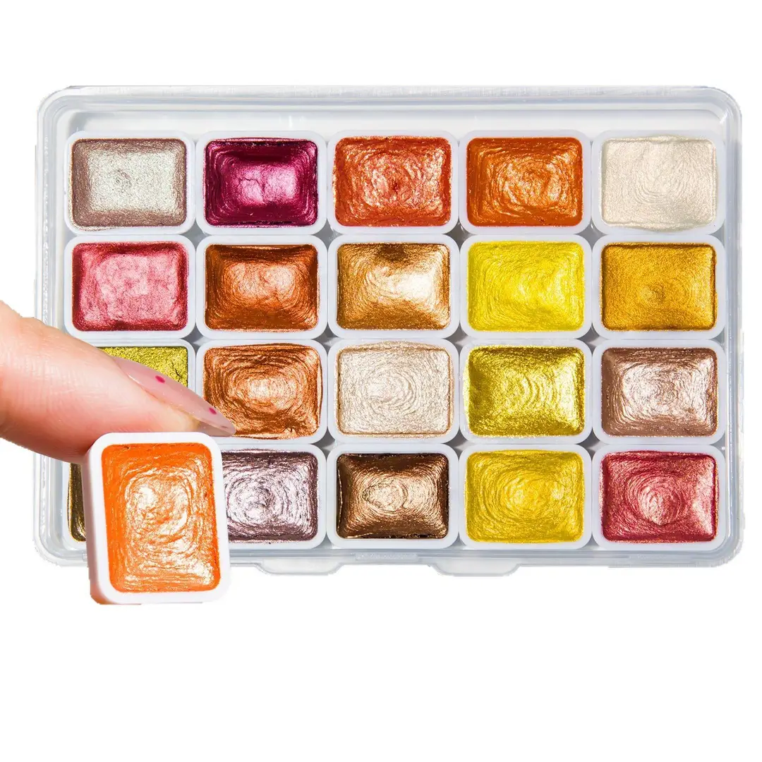 Mali Dunhuang Pearlescent Watercolor Paint Set Nail Art Gold Powder Painting Thangka Outlining Solid Watercolor Art Color Powder