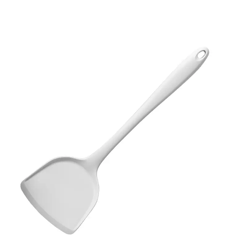 Silicone Spatula and Soup Spoon for Home Use, Non-Stick Cooking Utensil Set, Food-Grade, High-Temperature Resistant, Cooking Tool, Milk White Color