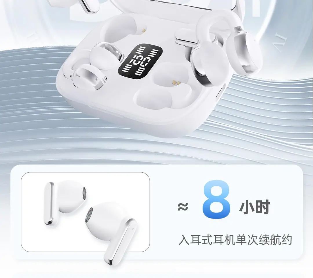2026 New Model Dual Earphones Wireless Bluetooth Ear Clip Type Semi-In-Ear Style Fully Upgraded Gaming Noise Reduction Ultra-Long Battery Life — feature 13