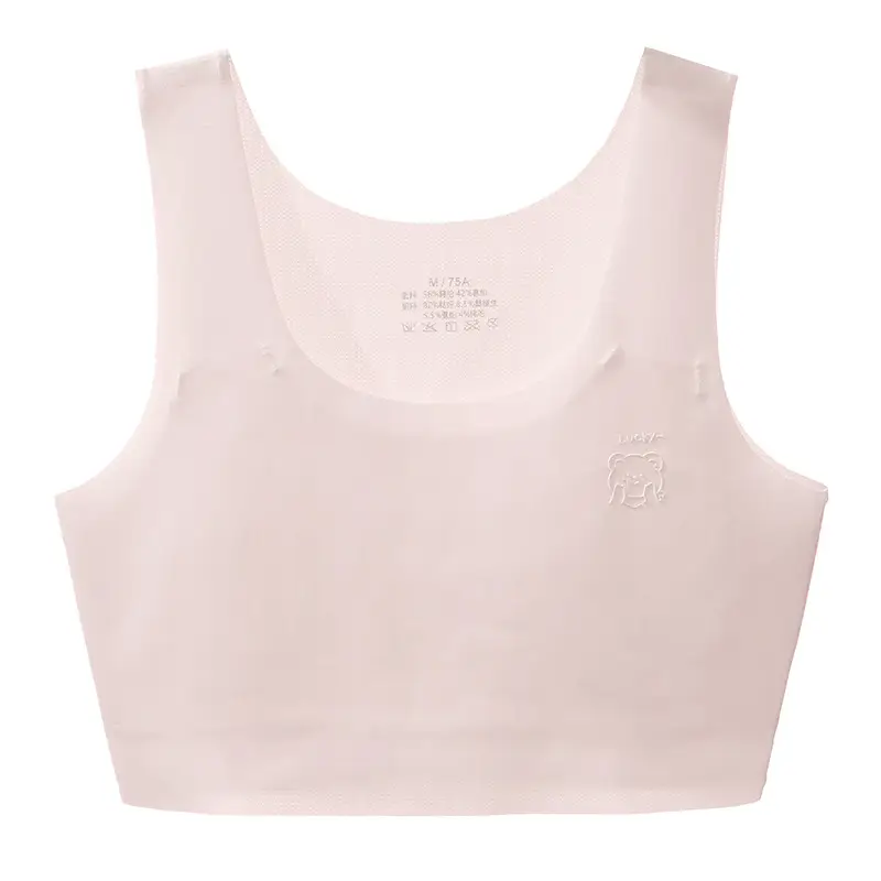 Summer Developmental Period Girls' Seamless Underwear, Girls' Bras for Junior High and Primary School Students, Lightweight and Breathable Children's Vests
