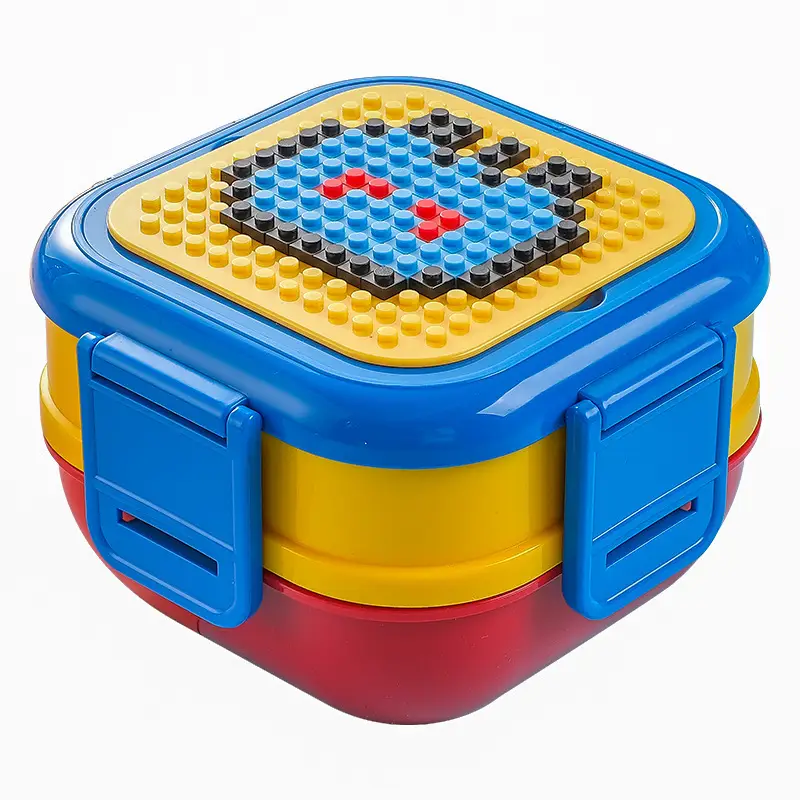 Creative DIY Pixel Building Blocks Children's Lunch Box Food-Grade 304 Stainless Steel Bento Box Microwave Heating