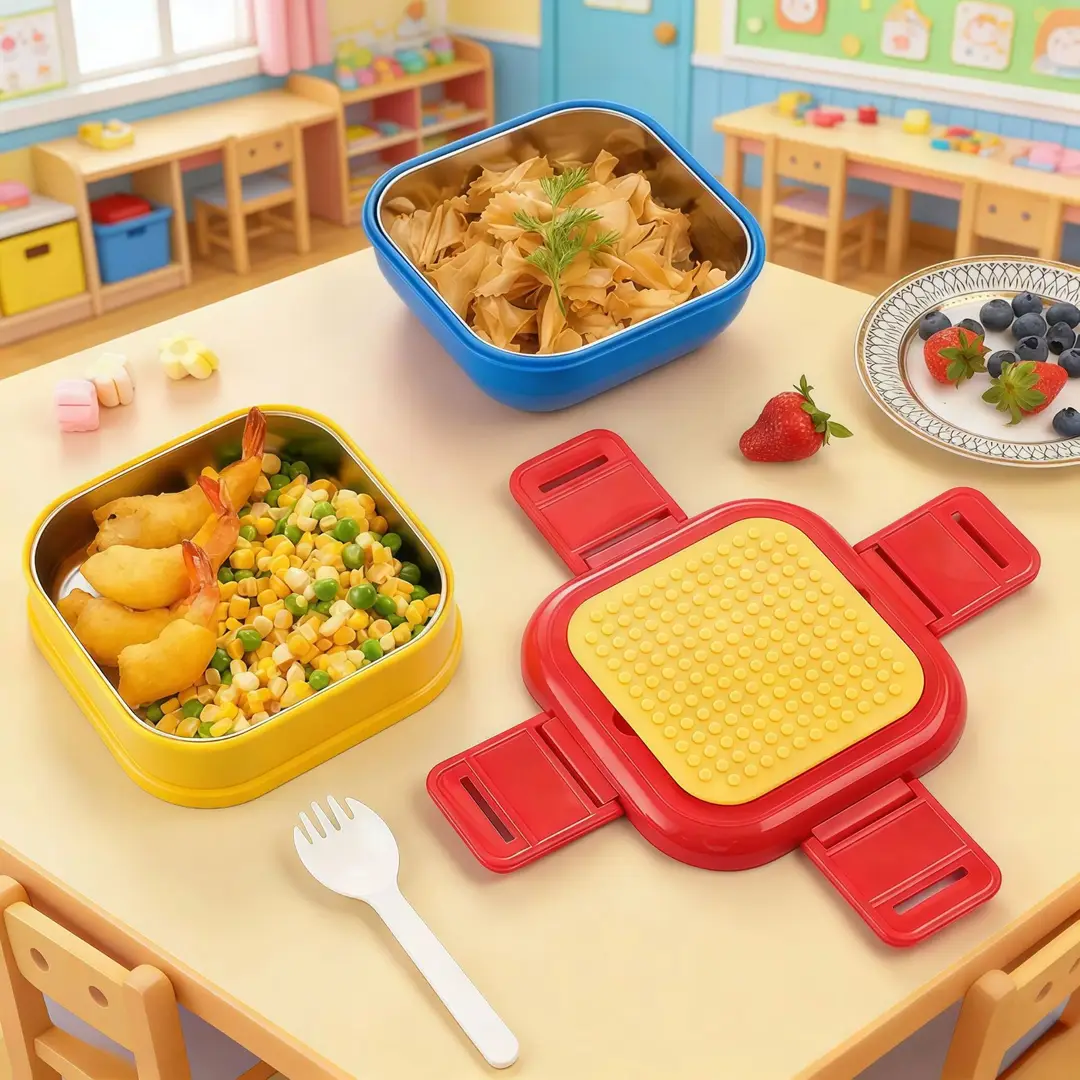 Creative DIY Pixel Building Blocks Children's Lunch Box Food-Grade 304 Stainless Steel Bento Box Microwave Heating — feature 19