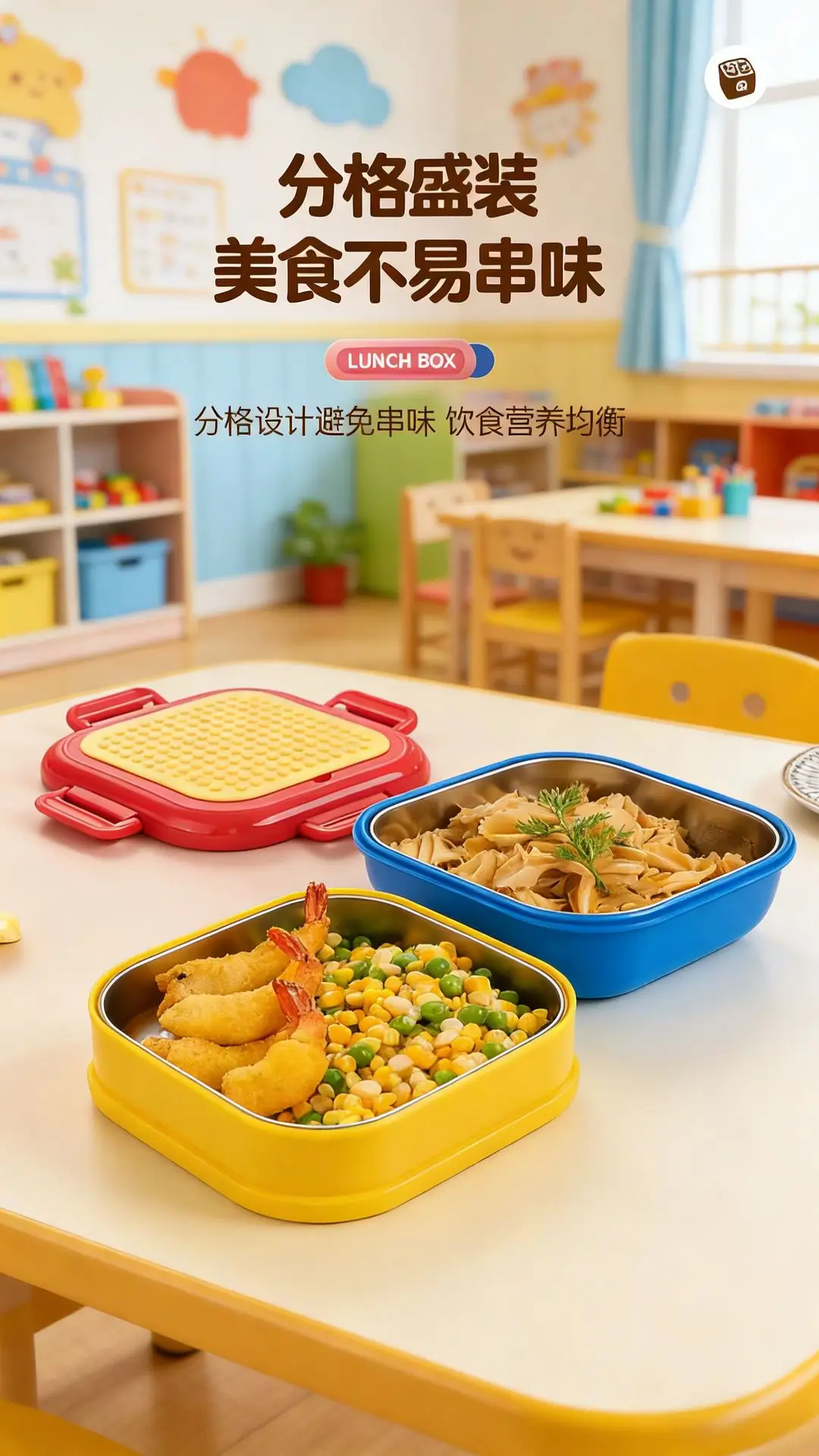 Creative DIY Pixel Building Blocks Children's Lunch Box Food-Grade 304 Stainless Steel Bento Box Microwave Heating — feature 8