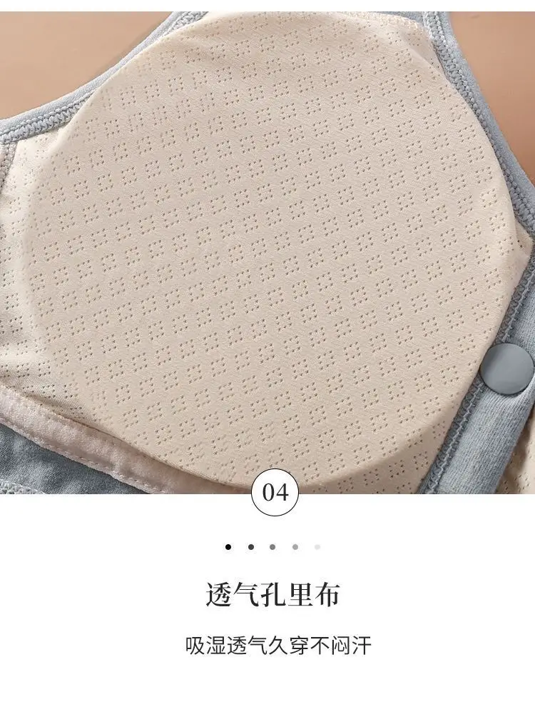 Middle-Aged and Elderly Women's Front-Buttoned Cotton Bra Without Underwire, Large Size, Anti-Sagging, Vest-Style Bra — feature 21