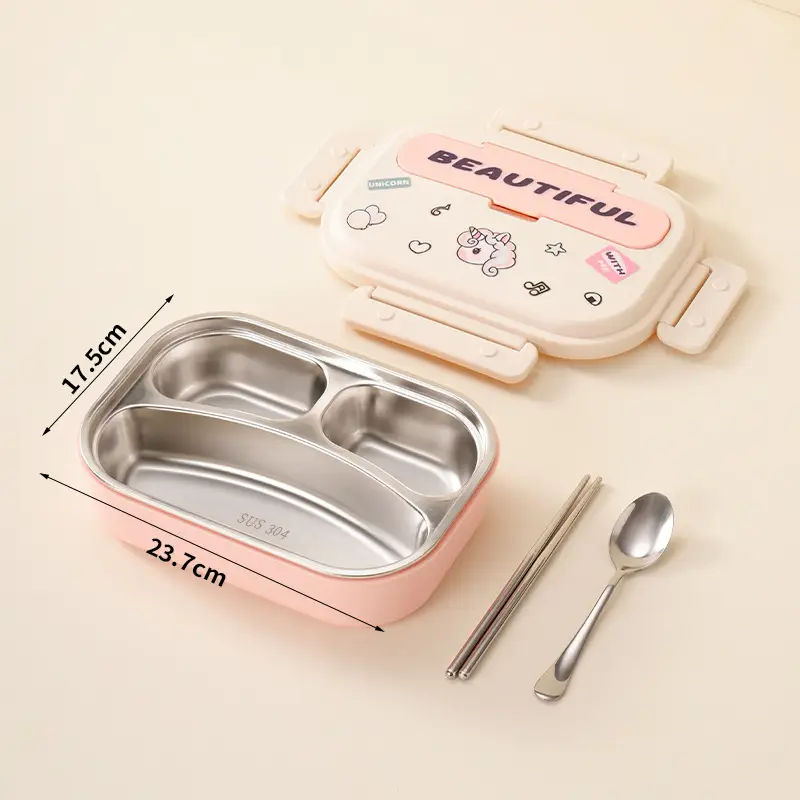 Lunch Box for Primary School Students, Portable, Leak-Proof, Insulated, Stainless Steel Lunch Box for Children, Microwaveable Bento Box