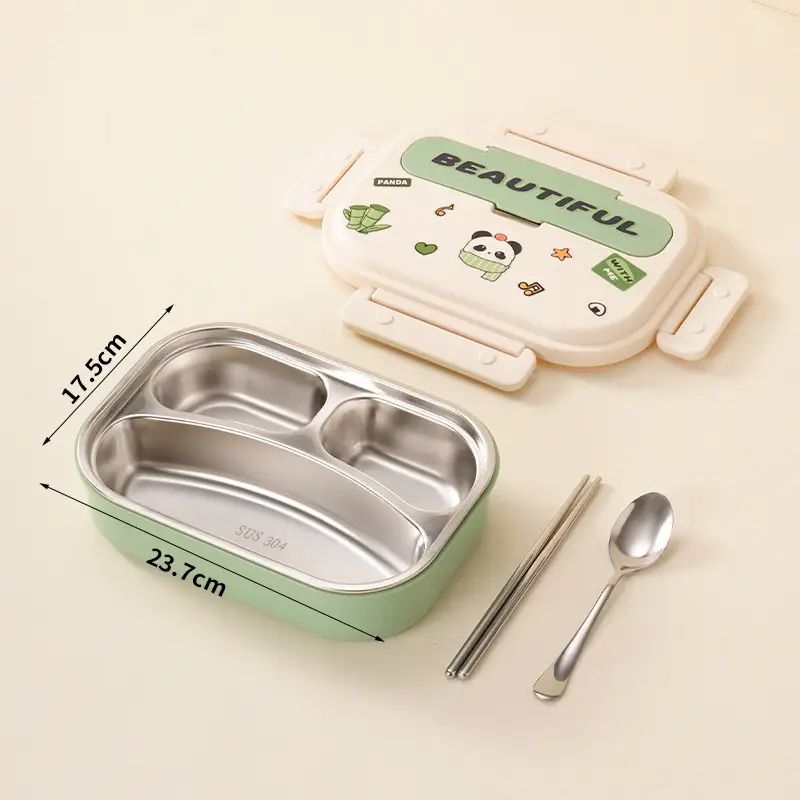 Lunch Box for Primary School Students, Portable, Leak-Proof, Insulated, Stainless Steel Lunch Box for Children, Microwaveable Bento Box