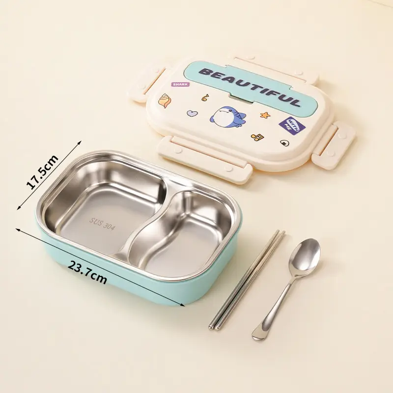 Lunch Box for Primary School Students, Portable, Leak-Proof, Insulated, Stainless Steel Lunch Box for Children, Microwaveable Bento Box