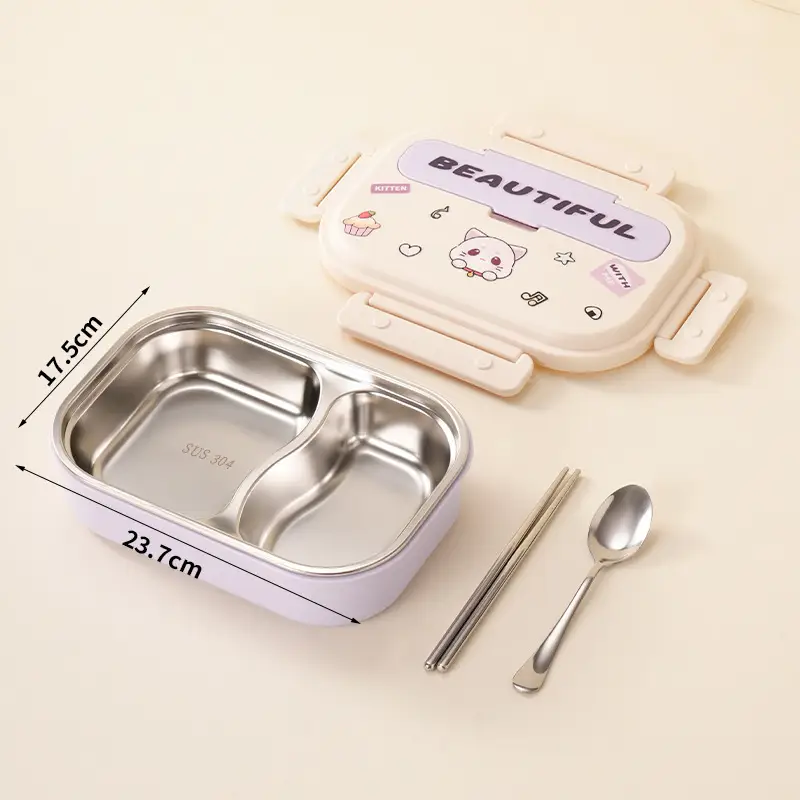 Lunch Box for Primary School Students, Portable, Leak-Proof, Insulated, Stainless Steel Lunch Box for Children, Microwaveable Bento Box